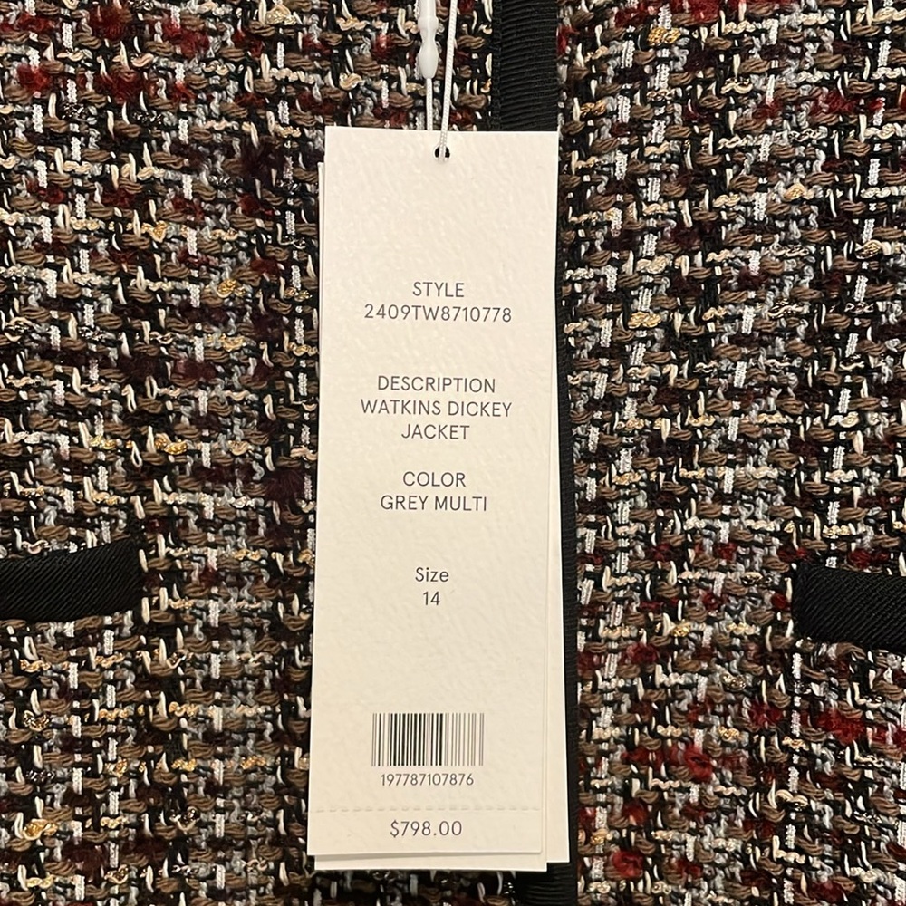 Veronica Beard Watkins Dickey Jacket Size 14 - Picture 9 of 13